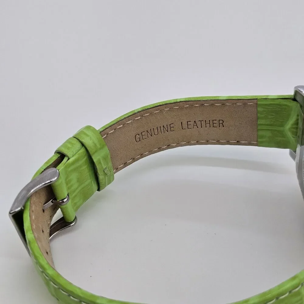 Pastorelli Women's Watch 28MM Gray Dial Green Leather Band Straps New‎ Battery
